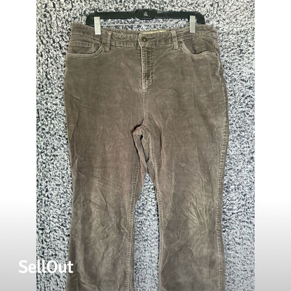 Sonoma Women's Size 14 Brown Corduroy Dress Pants High-Rise Straight Leg